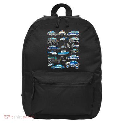 Police Car For Cop Vehicles SWAT Truck 16 in Basic Backpack