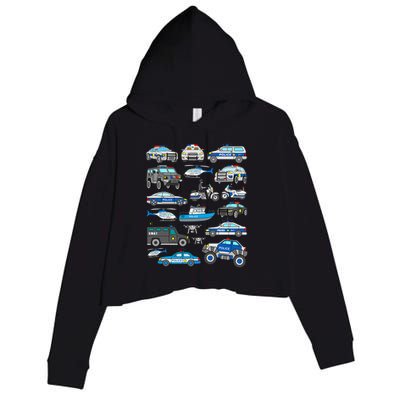 Police Car For Cop Vehicles SWAT Truck Crop Fleece Hoodie