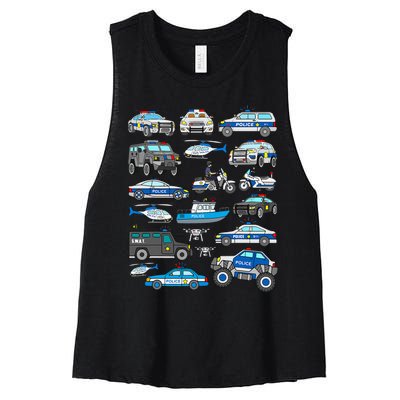 Police Car For Cop Vehicles SWAT Truck Women's Racerback Cropped Tank