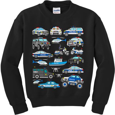 Police Car For Cop Vehicles SWAT Truck Kids Sweatshirt