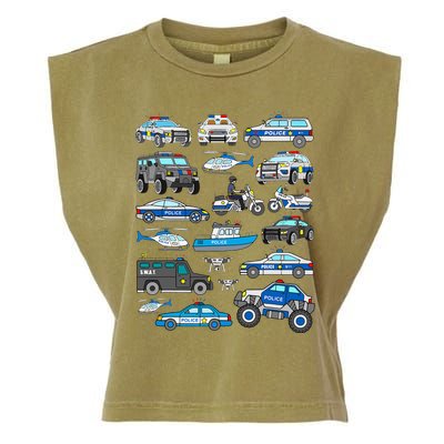 Police Car For Cop Vehicles SWAT Truck Garment-Dyed Women's Muscle Tee