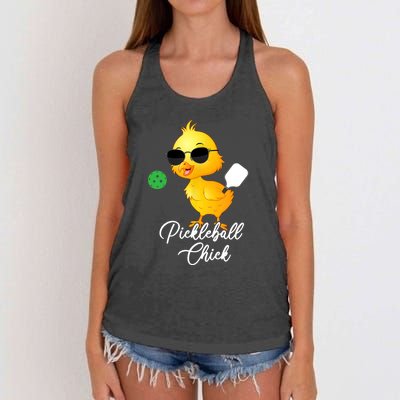 Pickleball Chick Funny Meme Pickleball Women's Knotted Racerback Tank