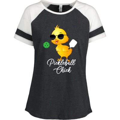 Pickleball Chick Funny Meme Pickleball Enza Ladies Jersey Colorblock Tee