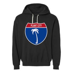 Plant City Florida FL Interstate Highway Vacation Souvenir Garment-Dyed Fleece Hoodie