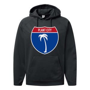 Plant City Florida FL Interstate Highway Vacation Souvenir Performance Fleece Hoodie