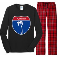 Plant City Florida FL Interstate Highway Vacation Souvenir Long Sleeve Pajama Set