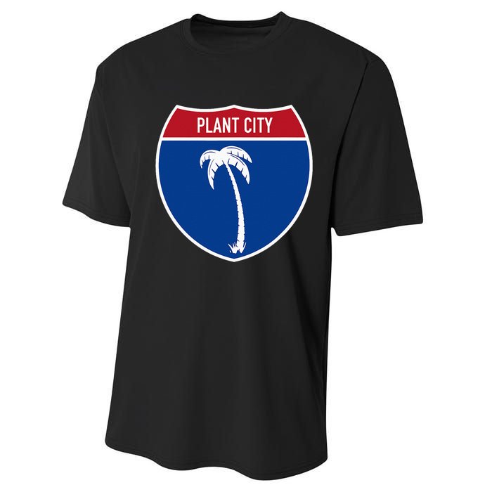 Plant City Florida FL Interstate Highway Vacation Souvenir Performance Sprint T-Shirt