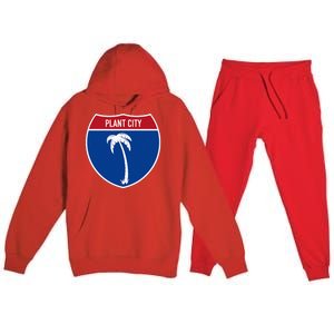 Plant City Florida FL Interstate Highway Vacation Souvenir Premium Hooded Sweatsuit Set