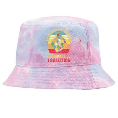 Puzzle Cube Funny One Solution Speed Cubing Retro Math Tie-Dyed Bucket Hat