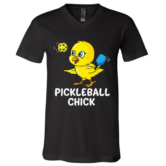 Pickleball Chick, funny pickleball V-Neck T-Shirt