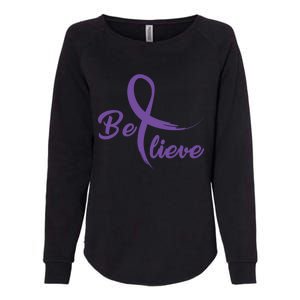 Pancreatic Cancer Fight Cancer Ribbon Gift Womens California Wash Sweatshirt