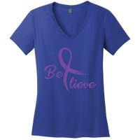 Pancreatic Cancer Fight Cancer Ribbon Gift Women's V-Neck T-Shirt