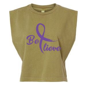 Pancreatic Cancer Fight Cancer Ribbon Gift Garment-Dyed Women's Muscle Tee