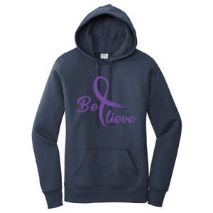 Pancreatic Cancer Fight Cancer Ribbon Gift Women's Pullover Hoodie