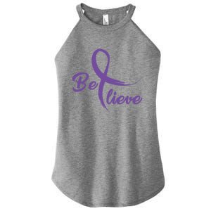 Pancreatic Cancer Fight Cancer Ribbon Gift Women's Perfect Tri Rocker Tank