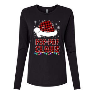 Poppop Claus Funny Matching Family Christmas Pajamas Funny Gift Womens Cotton Relaxed Long Sleeve T-Shirt