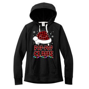 Poppop Claus Funny Matching Family Christmas Pajamas Funny Gift Women's Fleece Hoodie