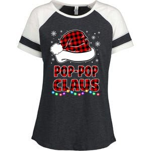 Poppop Claus Funny Matching Family Christmas Pajamas Funny Gift Enza Ladies Jersey Colorblock Tee