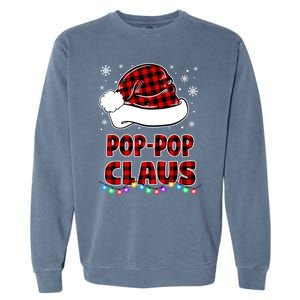 Poppop Claus Funny Matching Family Christmas Pajamas Funny Gift Garment-Dyed Sweatshirt