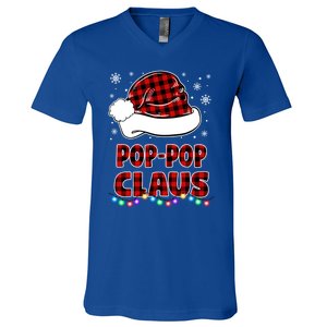 Poppop Claus Funny Matching Family Christmas Pajamas Funny Gift V-Neck T-Shirt