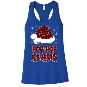 Poppop Claus Funny Matching Family Christmas Pajamas Funny Gift Women's Racerback Tank