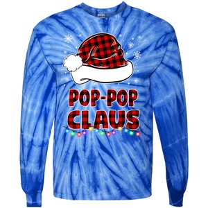 Poppop Claus Funny Matching Family Christmas Pajamas Funny Gift Tie-Dye Long Sleeve Shirt