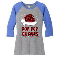 Poppop Claus Funny Matching Family Christmas Pajamas Funny Gift Women's Tri-Blend 3/4-Sleeve Raglan Shirt