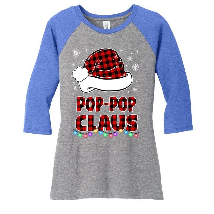 Poppop Claus Funny Matching Family Christmas Pajamas Funny Gift Women's Tri-Blend 3/4-Sleeve Raglan Shirt