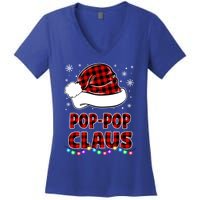 Poppop Claus Funny Matching Family Christmas Pajamas Funny Gift Women's V-Neck T-Shirt