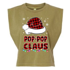 Poppop Claus Funny Matching Family Christmas Pajamas Funny Gift Garment-Dyed Women's Muscle Tee