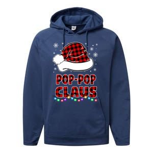 Poppop Claus Funny Matching Family Christmas Pajamas Funny Gift Performance Fleece Hoodie