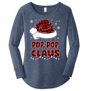 Poppop Claus Funny Matching Family Christmas Pajamas Funny Gift Women's Perfect Tri Tunic Long Sleeve Shirt