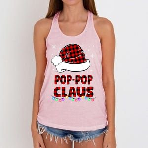 Poppop Claus Funny Matching Family Christmas Pajamas Funny Gift Women's Knotted Racerback Tank