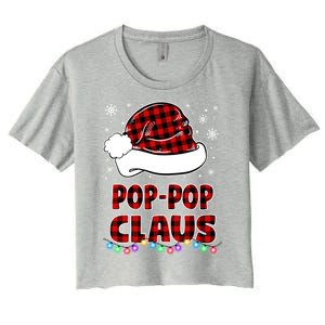 Poppop Claus Funny Matching Family Christmas Pajamas Funny Gift Women's Crop Top Tee