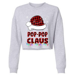 Poppop Claus Funny Matching Family Christmas Pajamas Funny Gift Cropped Pullover Crew