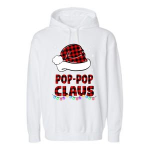 Poppop Claus Funny Matching Family Christmas Pajamas Funny Gift Garment-Dyed Fleece Hoodie