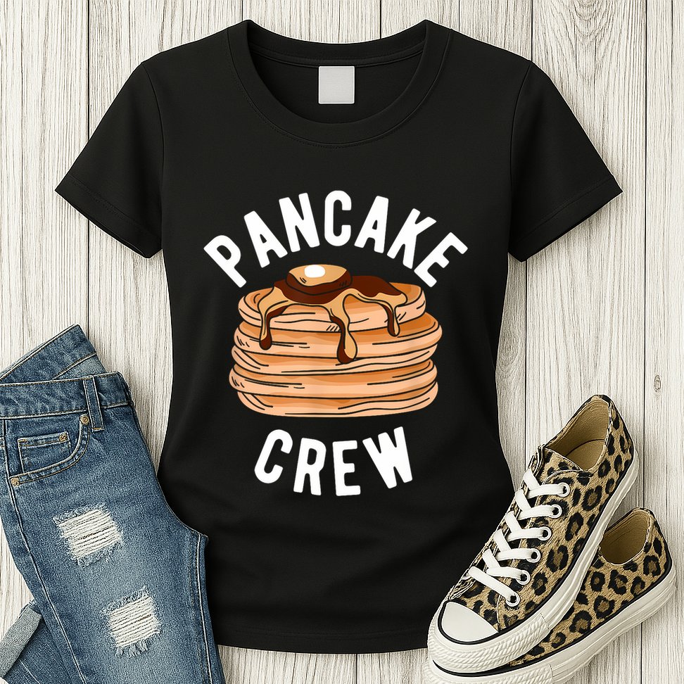 Pancake Crew Funny Pancake Womens T-Shirt
