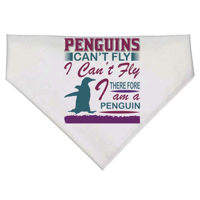 Penguins Can't Fly I Can't Fly Therefore I Am A Penguins USA-Made Doggie Bandana