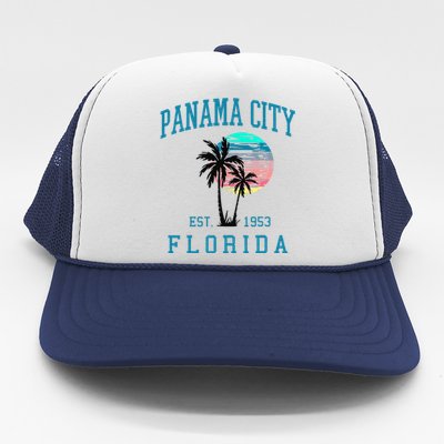 Panama City Florida Spring Vacations Beach Palm Trees Summer Trucker Hat