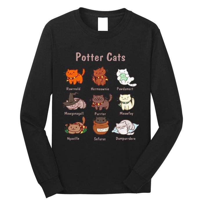 Potter Cats Funny Gifts For Cat Lovers Long Sleeve Shirt