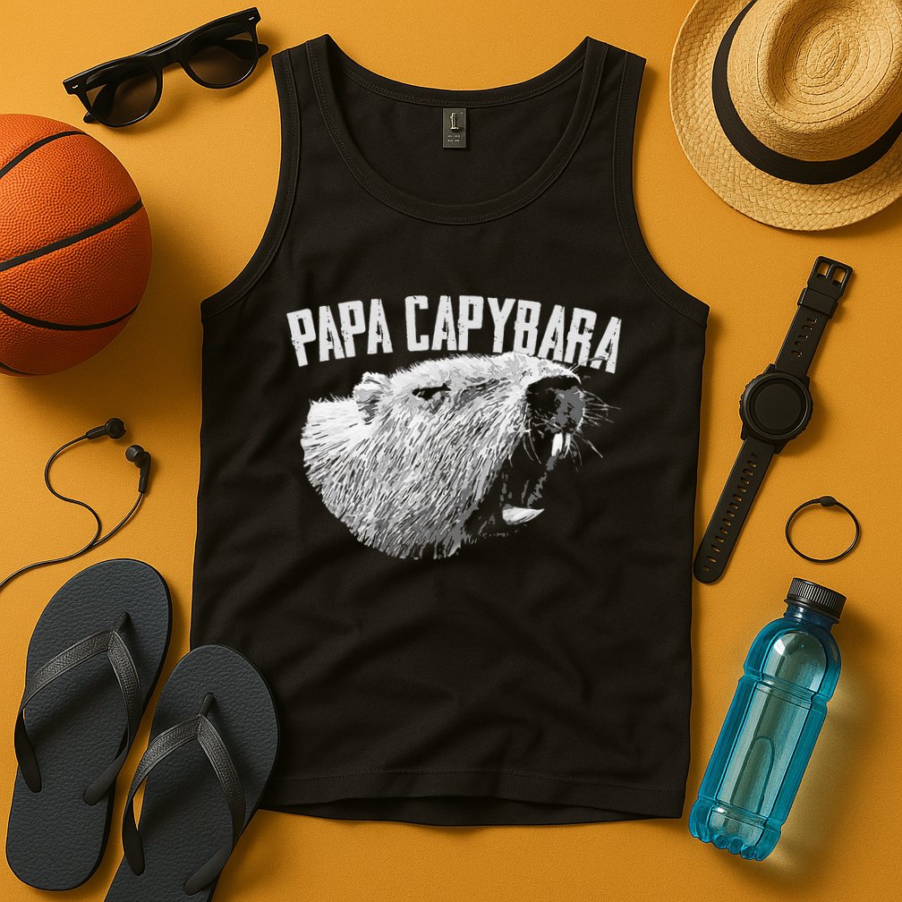 Papa Capybara Father Day Capybara Tank Top