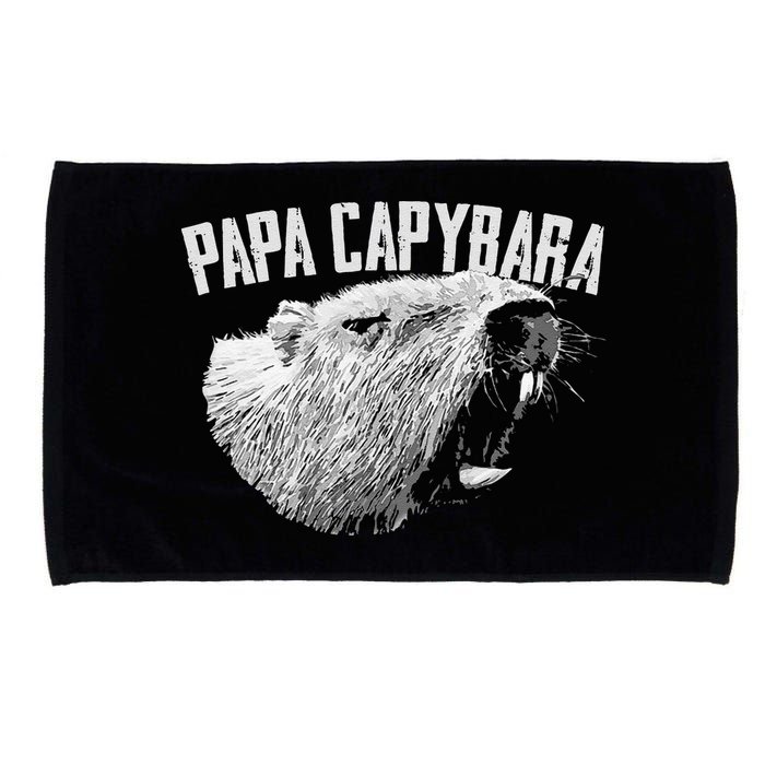Papa Capybara Father Day Capybara Microfiber Hand Towel