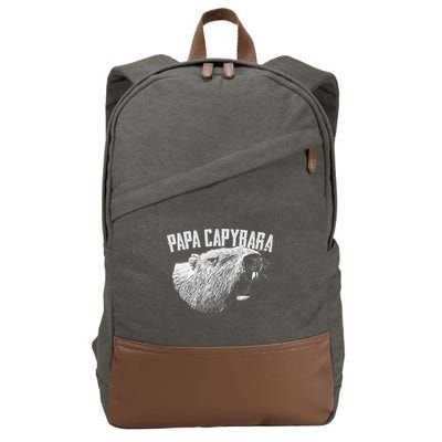 Papa Capybara Father Day Capybara Cotton Canvas Backpack