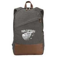 Papa Capybara Father Day Capybara Cotton Canvas Backpack