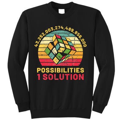 Puzzle Cube Funny One Solution Speed Cubing Retro Math Sweatshirt