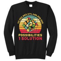 Puzzle Cube Funny One Solution Speed Cubing Retro Math Sweatshirt