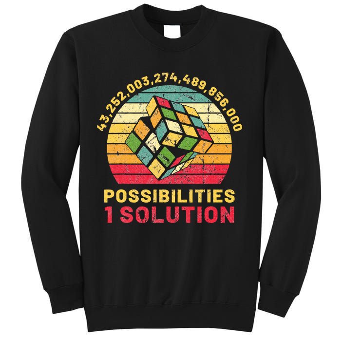 Puzzle Cube Funny One Solution Speed Cubing Retro Math Sweatshirt