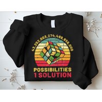 Puzzle Cube Funny One Solution Speed Cubing Retro Math Sweatshirt