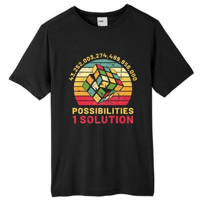 Puzzle Cube Funny One Solution Speed Cubing Retro Math Tall Fusion ChromaSoft Performance T-Shirt