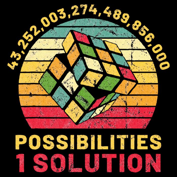 Puzzle Cube Funny One Solution Speed Cubing Retro Math Drawstring Bag